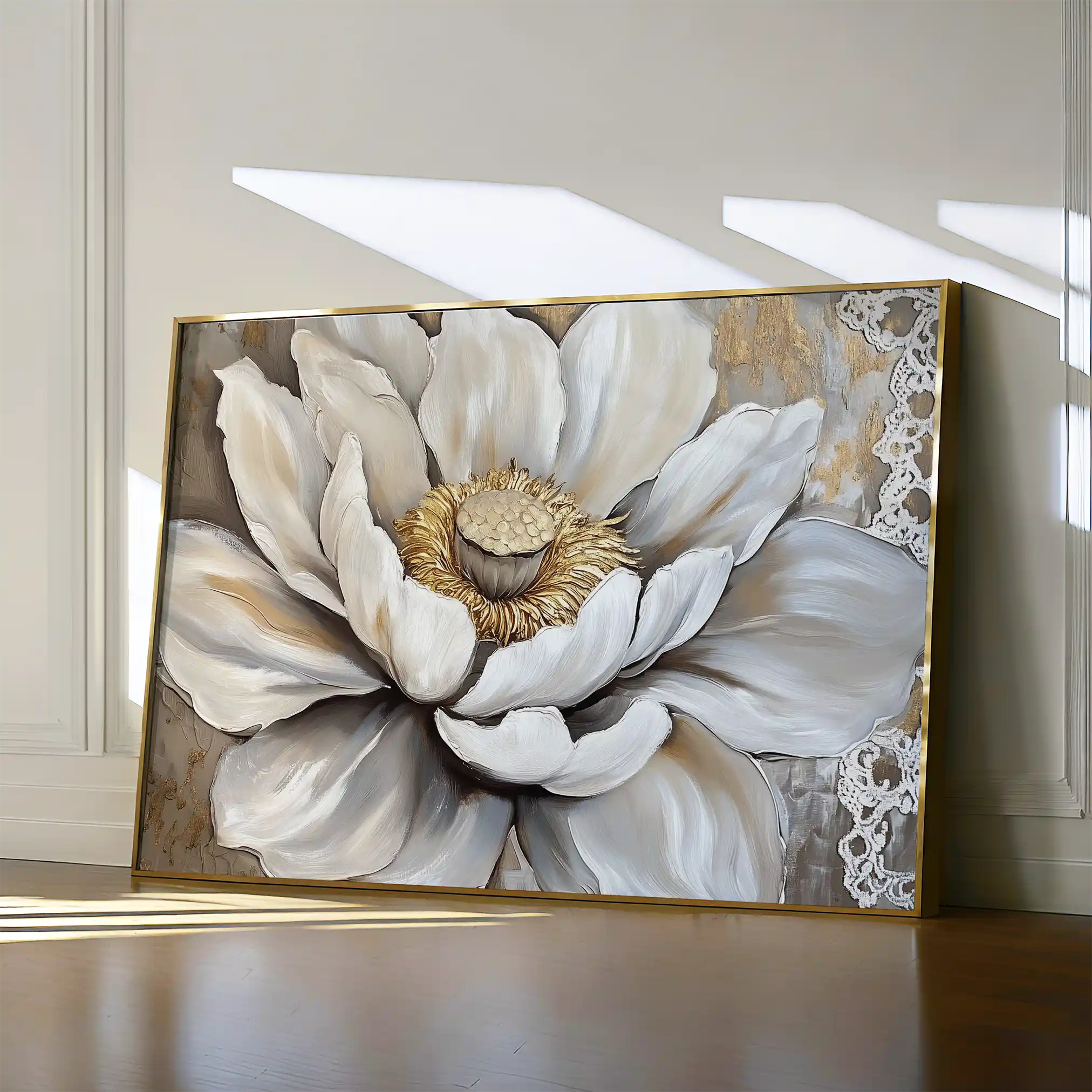 Floral 996 Canvas Art 60 x 40 cm / Black