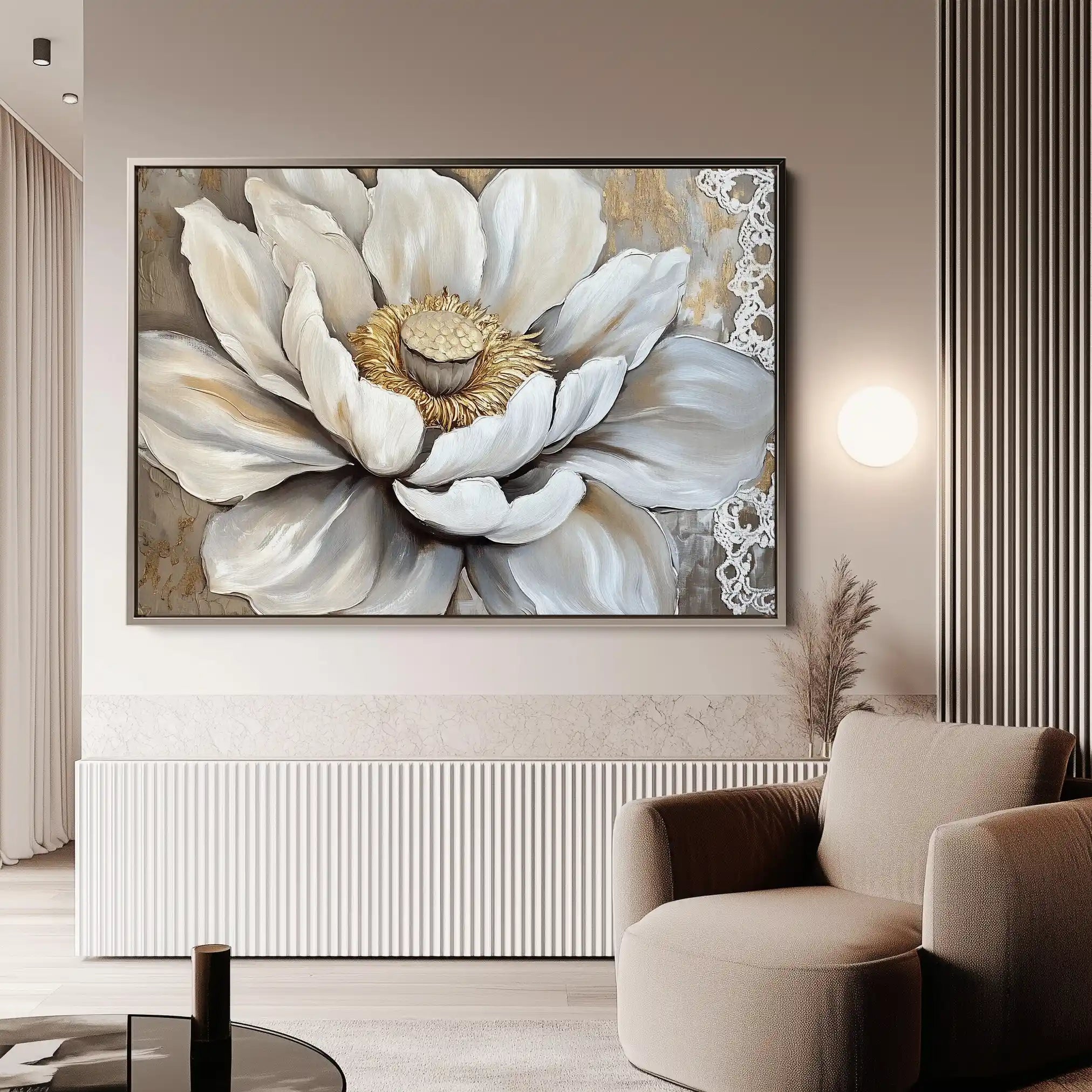 Floral 996 Canvas Art 60 x 40 cm / Black