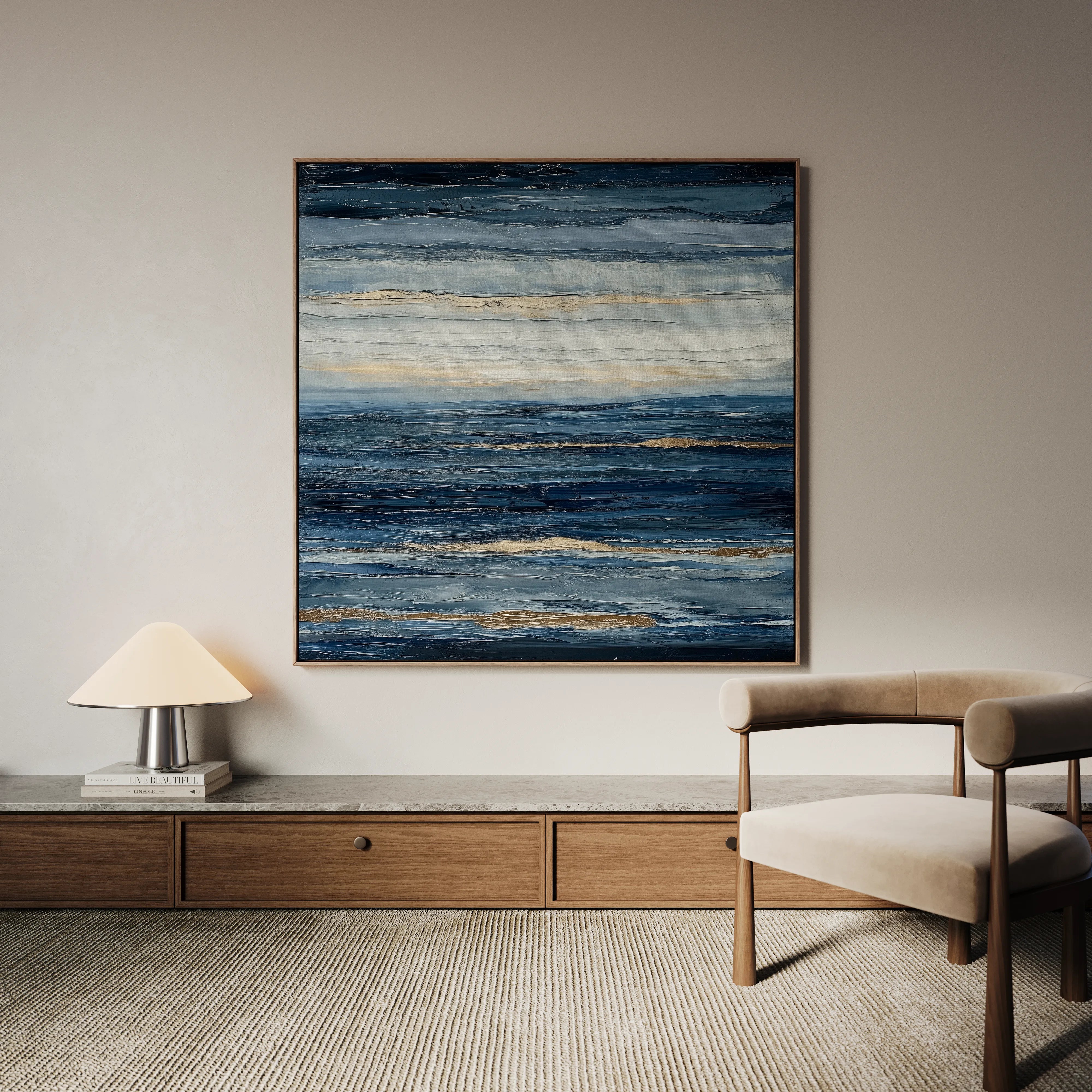 Abstract 997 Canvas Art 16" x 16" / 40 x 40 cm / Black