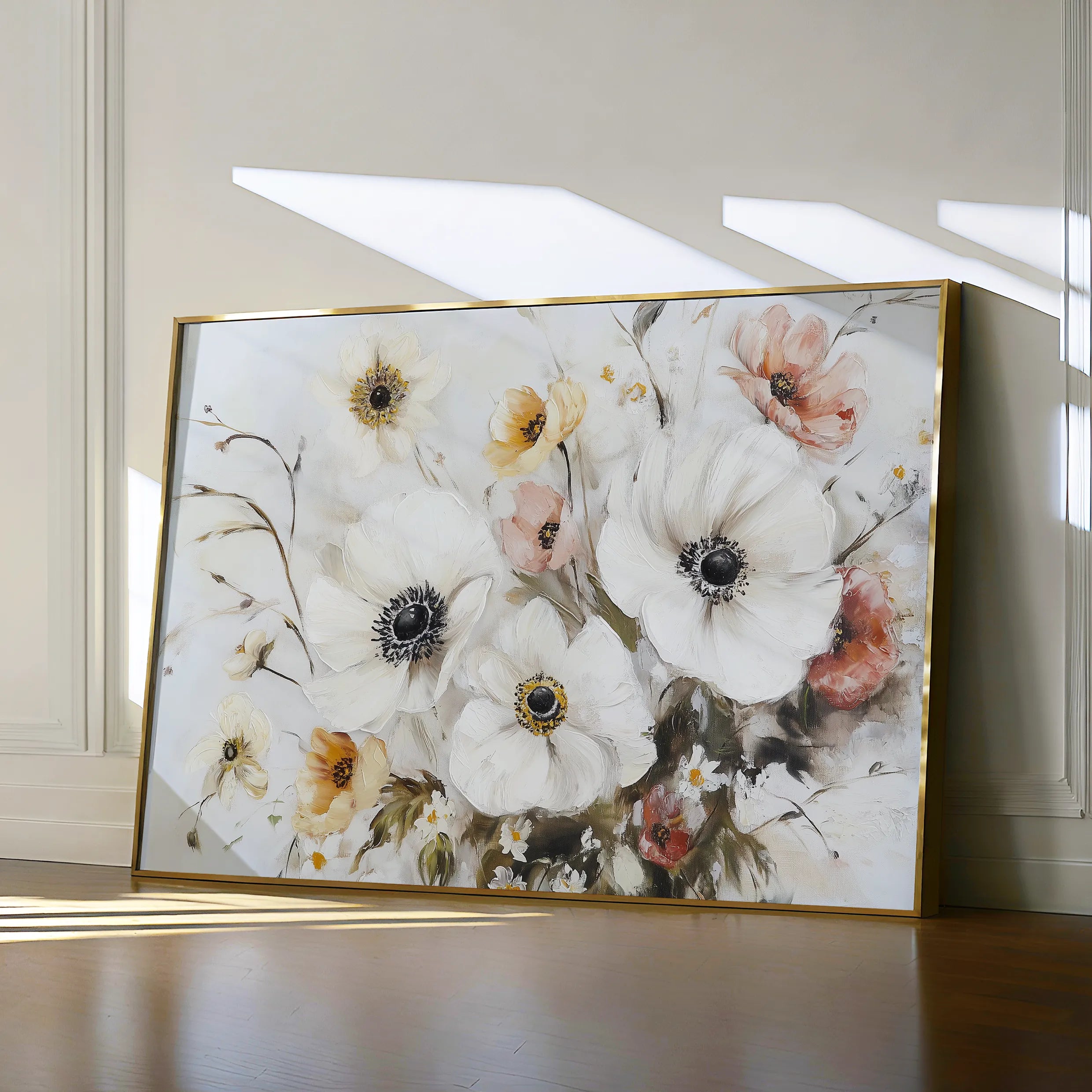 Floral 997 Canvas Art 18" x 24" / 45 x 60 cm / Black