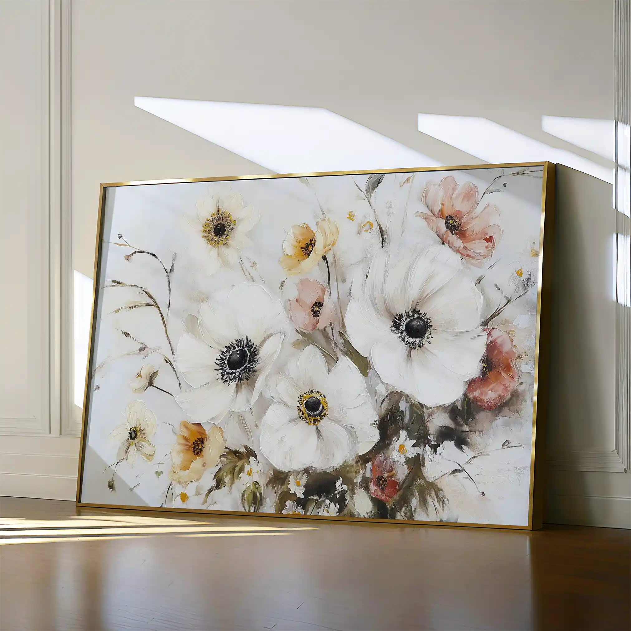 Floral 997 Canvas Art 60 x 40 cm / Black