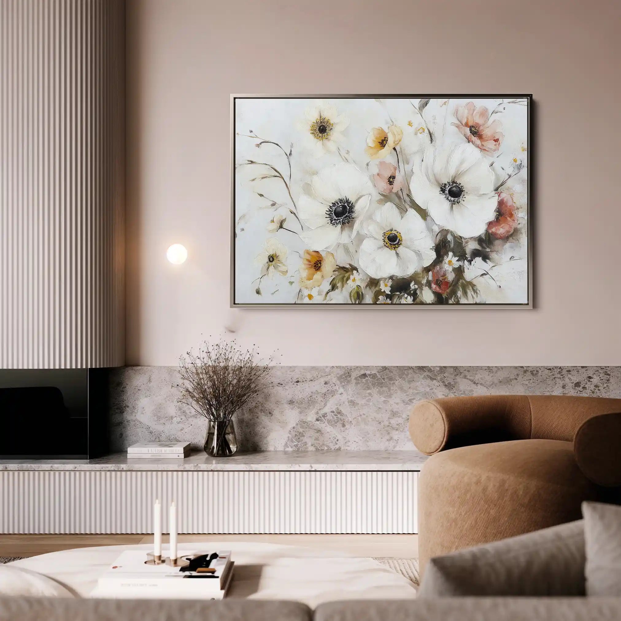 Floral 997 Canvas Art 60 x 40 cm / Black