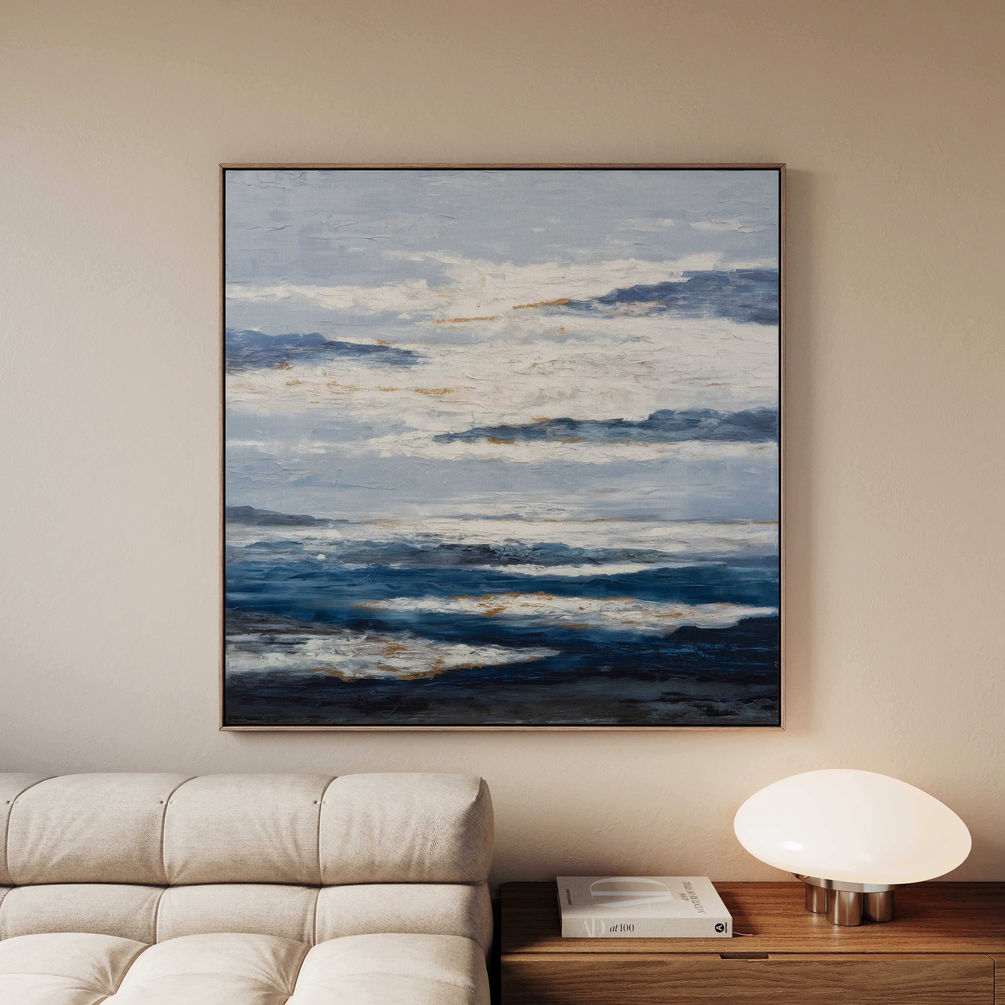 Abstract 998 Canvas Art 16" x 16" / 40 x 40 cm / Black