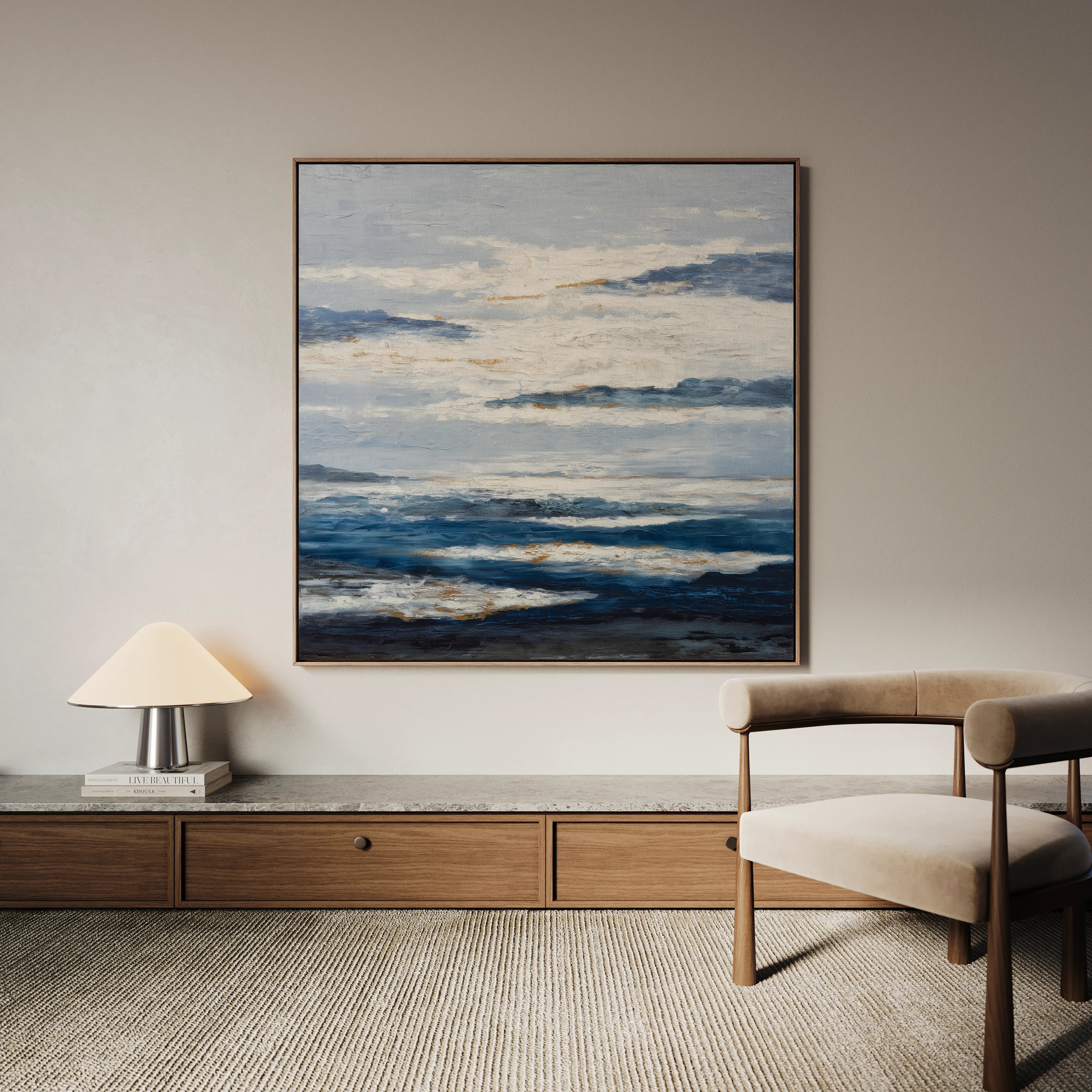 Abstract 998 Canvas Art 16" x 16" / 40 x 40 cm / Black