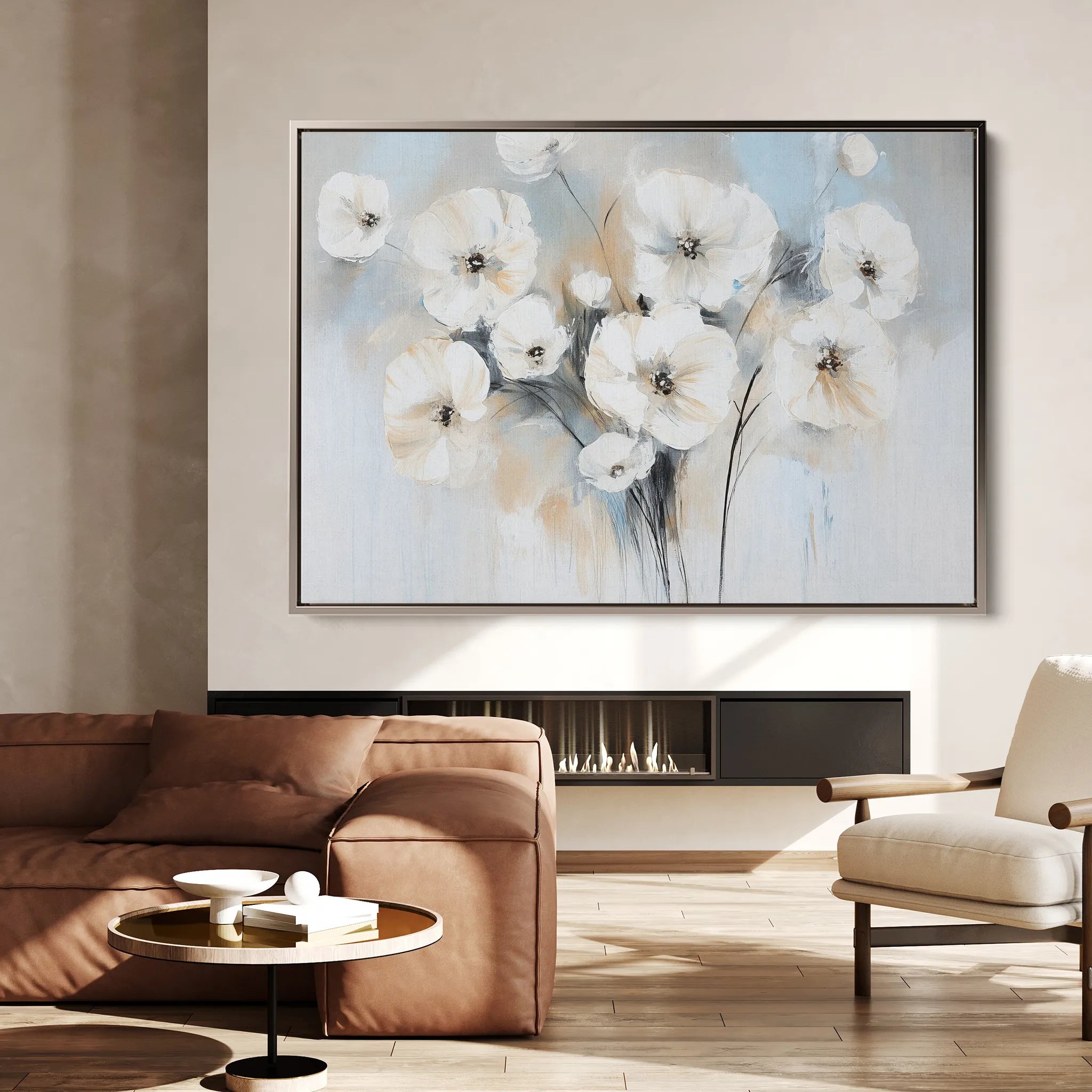 Floral 998 Canvas Art 18" x 24" / 45 x 60 cm / Black