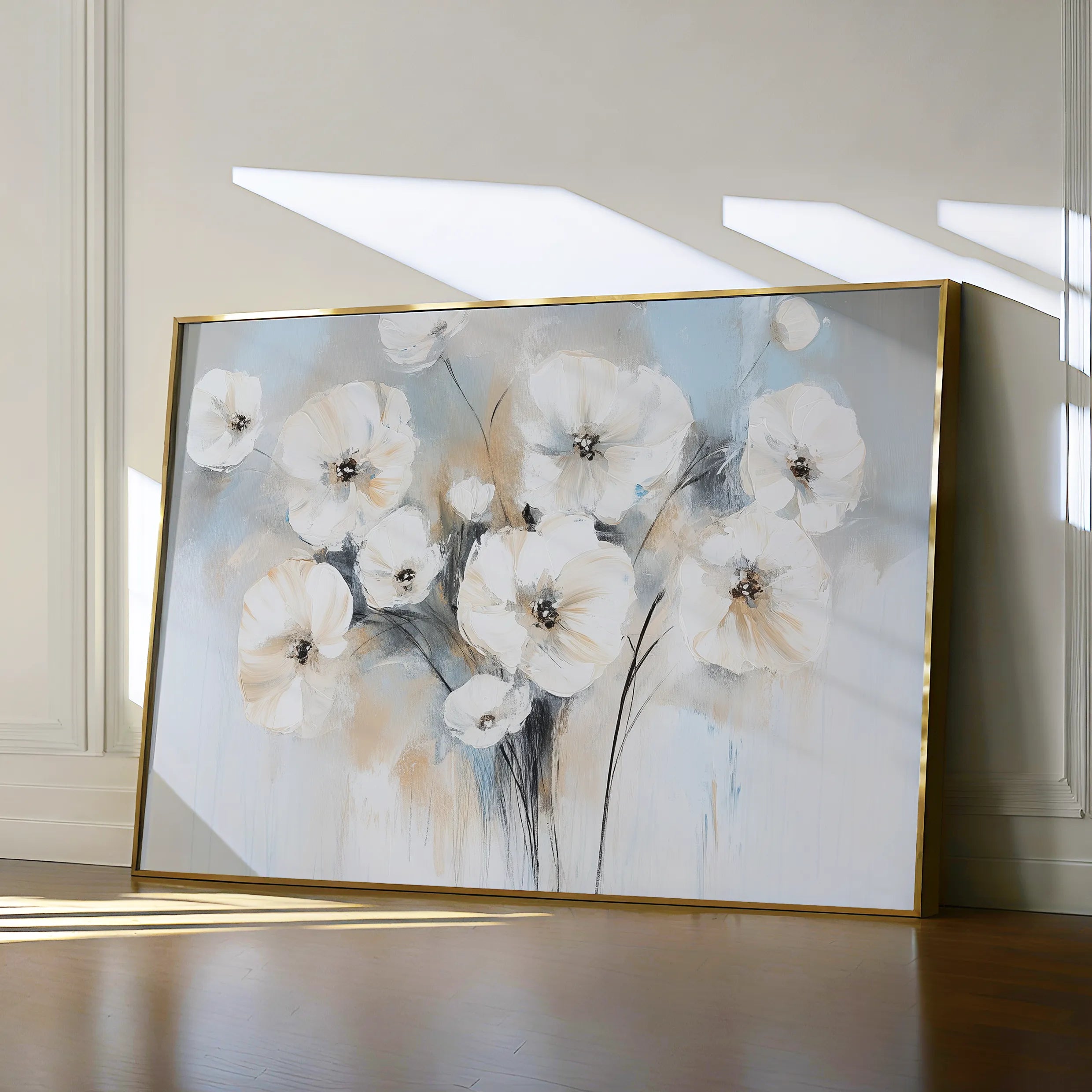 Floral 998 Canvas Art 18" x 24" / 45 x 60 cm / Black