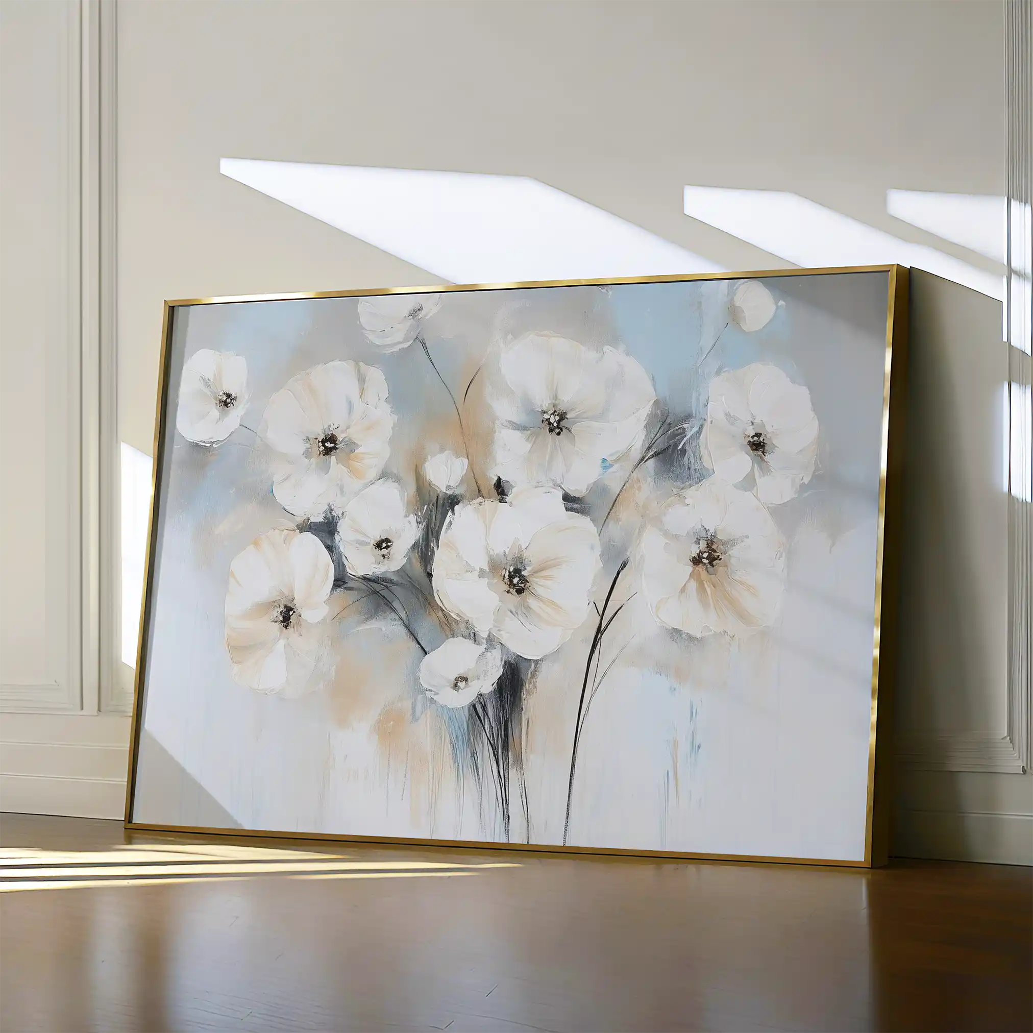 Floral 998 Canvas Art 60 x 40 cm / Black