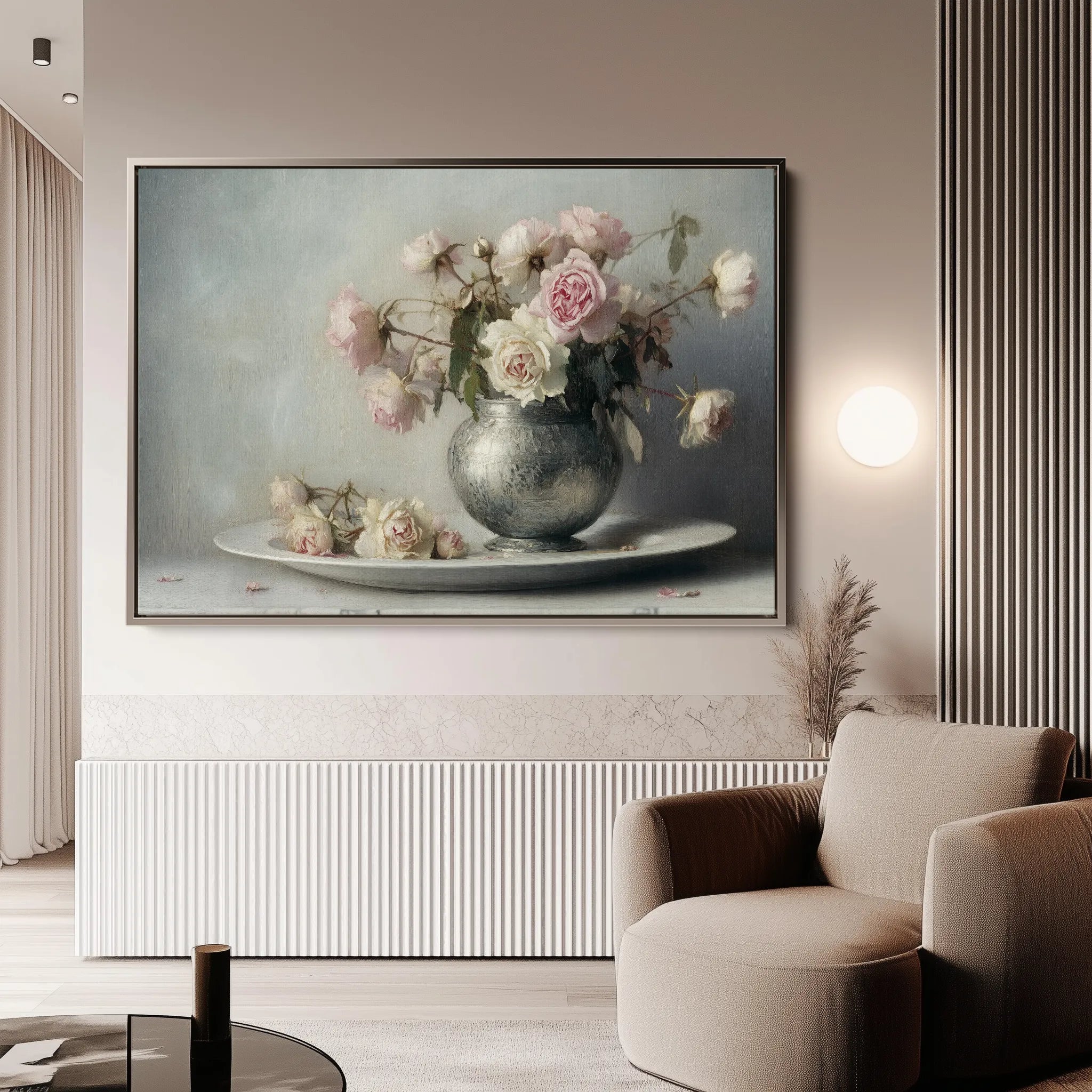 Floral 999 Canvas Art 18" x 24" / 45 x 60 cm / Black