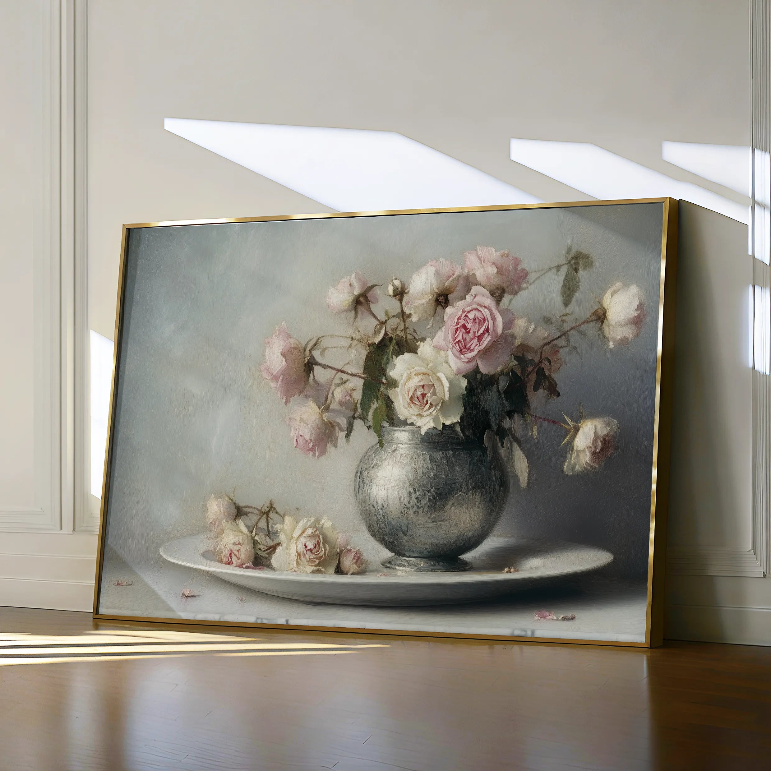 Floral 999 Canvas Art 18" x 24" / 45 x 60 cm / Black