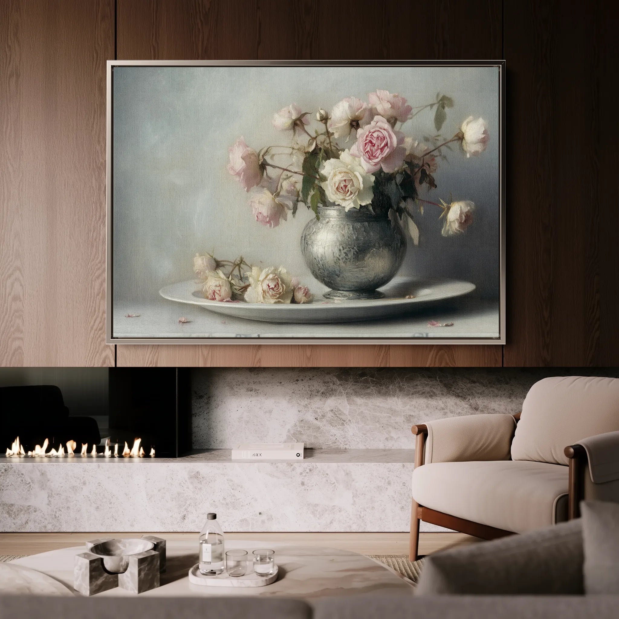 Floral 999 Canvas Art 18" x 24" / 45 x 60 cm / Black