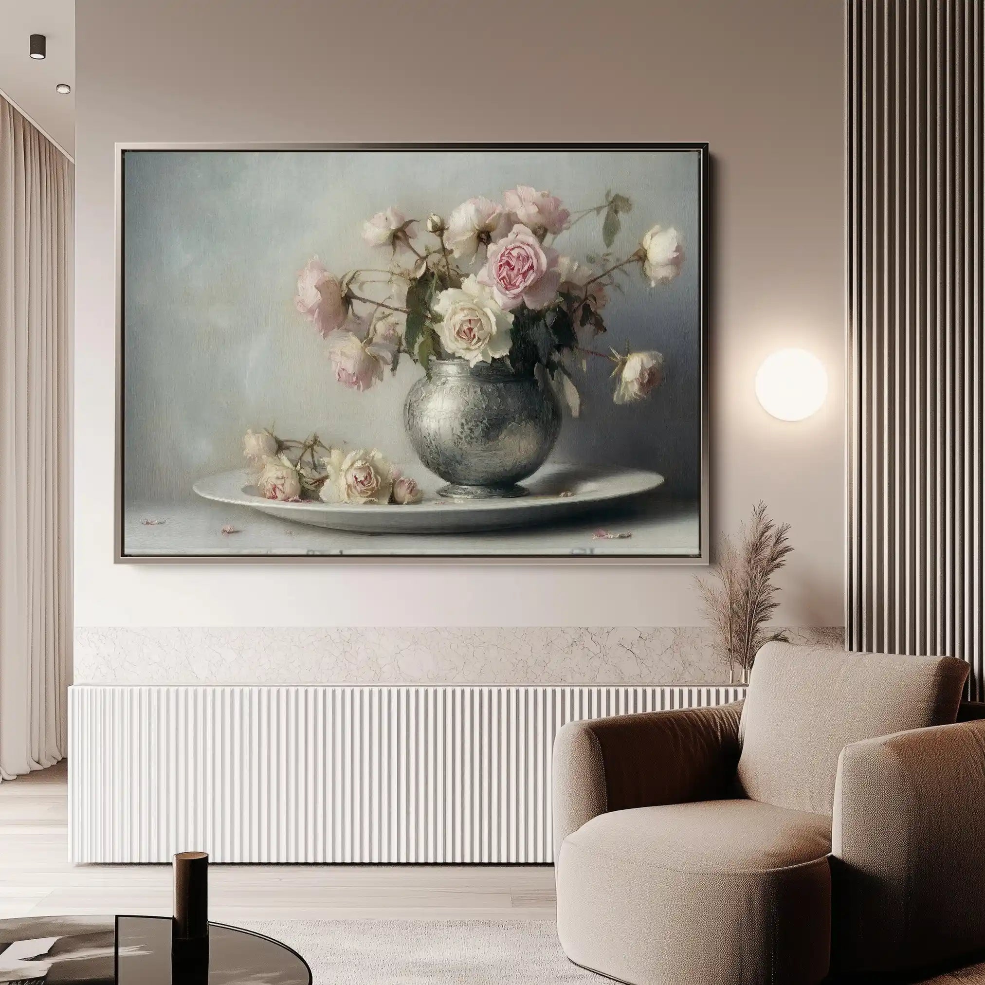 Floral 999 Canvas Art 60 x 40 cm / Black